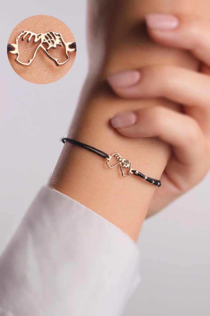 Βραχιολάκι φιλίας με σχήμα “pinkie promise” lea d'or
