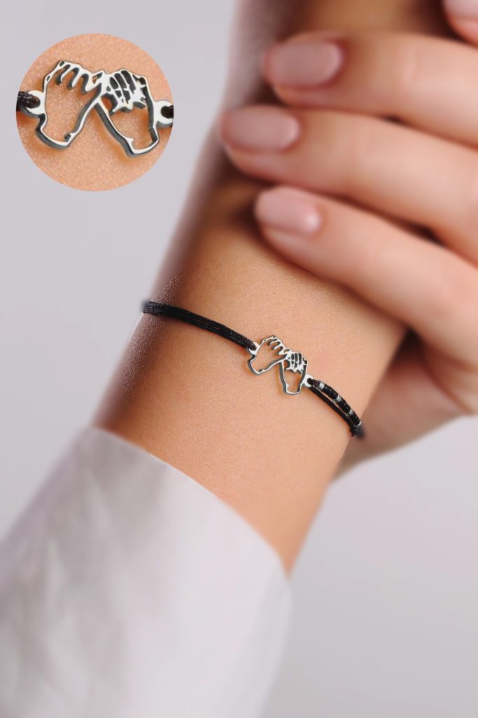 Βραχιολάκι φιλίας με σχήμα “pinkie promise” lea d'or