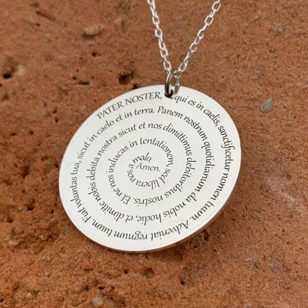 Κολιέ με χάραξη πάτερ ημών στα Λατινικά και στα Αραμαϊκά