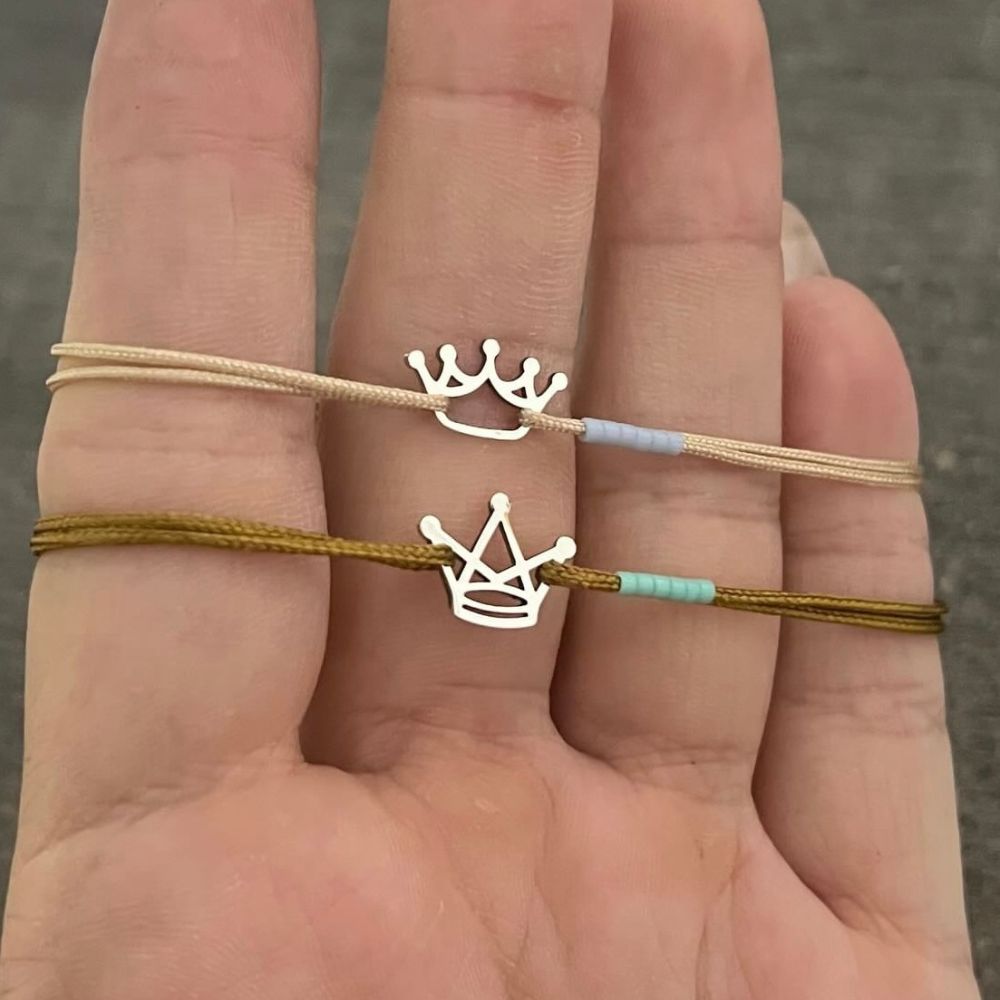 Σετ βραχιολάκια με στέμμα king and queen