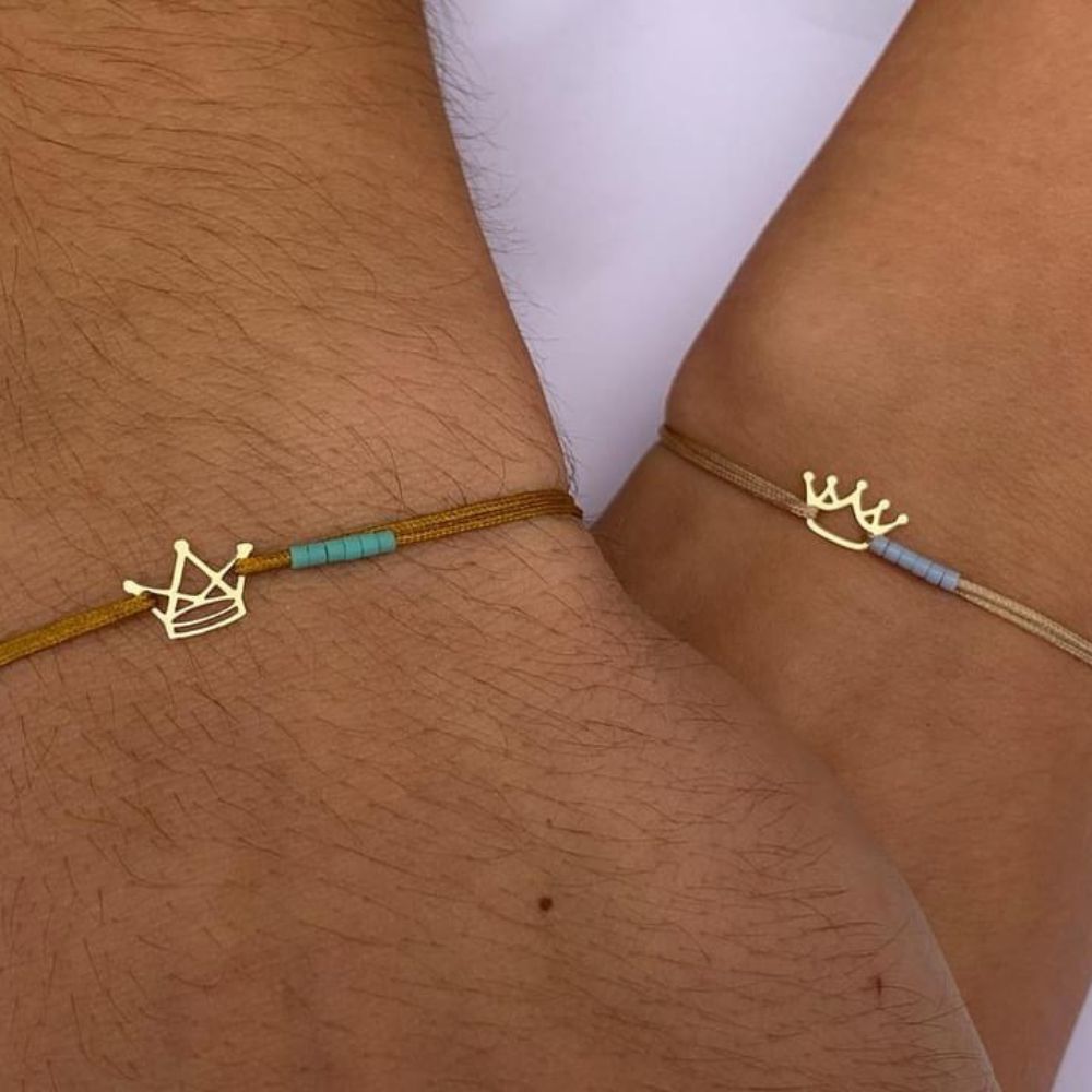 Σετ βραχιολάκια με στέμμα king and queen