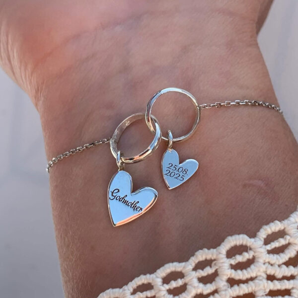 Ασημένιο Βραχιόλι Υπόσχεσης Αγάπης με Προσωποποιημένη Χάραξη