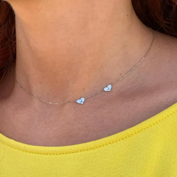 κολιε με 2 καρδουλες